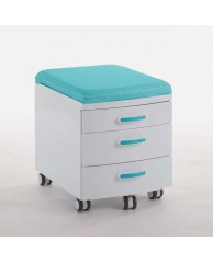 TK304WG+TA3001AG 	3-Drawer Aqua green Cabinet w/ Cushion 